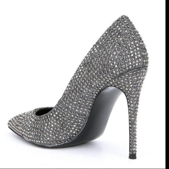 NWOT STEVE MADDEN Stilleto Rhinestne ClassicPump Gray Size 7 - Picture 6 of 12